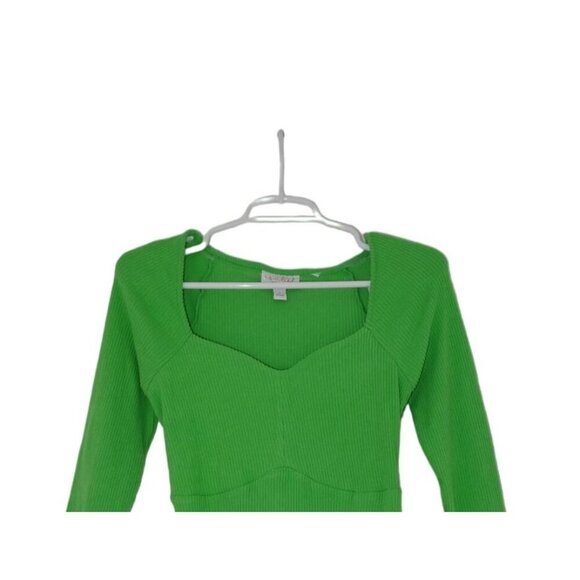 Isabel, long-sleeved blouse, for women, Polyester, Spandex, Green, Size S, NWT - Picture 3 of 5